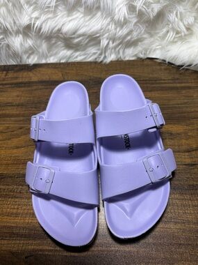 Birkenstock Lilac Cross-Strap EVA Slide Sandals